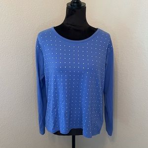 MICHAEL Michael Kors Rhinestone Long Sleeve Top